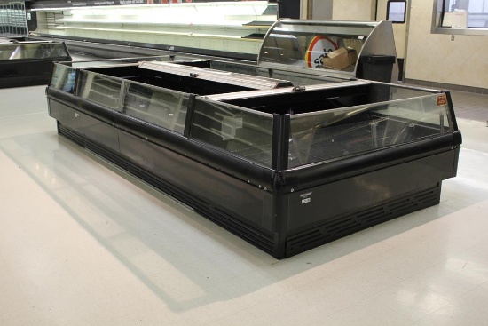 2014 HILL PHOENIX OWIZ ISLAND FROZEN FOOD W/ END CAP BUNKER CASES - REMOTE COOLED NO COMPRESSOR