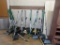 BROOMS, DUSTPANS - ONE LOT