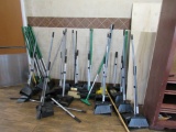 BROOMS, DUSTPANS - ONE LOT