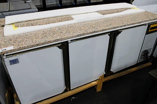 NEW THERMALRITE TPT843C 7FT SELF CONTAINED MARBLE WORKTOP 3-DOOR COOLER