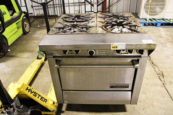 GARLAND 34IN. GAS 4-EYE RANGE W/ OVEN