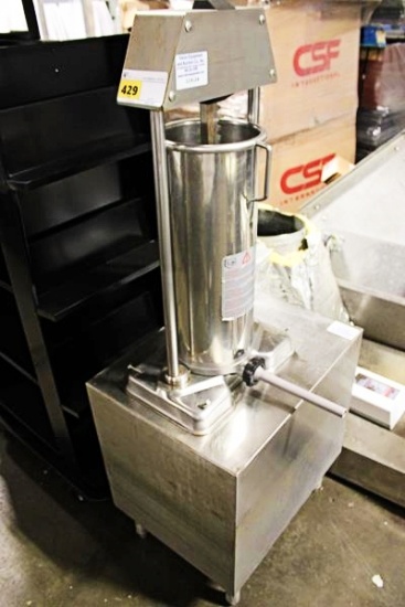 F.D. SAUSAGE STUFFER ON STAND - MISSING CRANK HANDLE