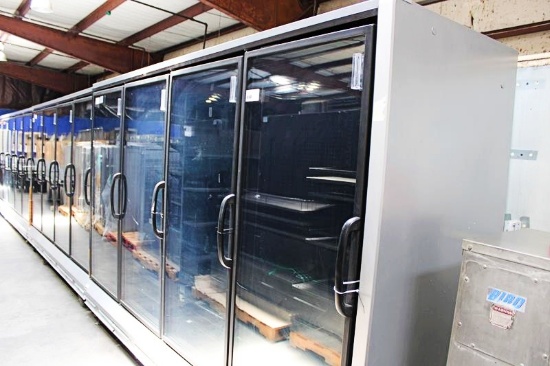 2017 HUSSMANN RLN-4,4,5 REMOTE FREEZER DOOR CASE, HOT GAS DEFROST - SOLD BY THE DOOR