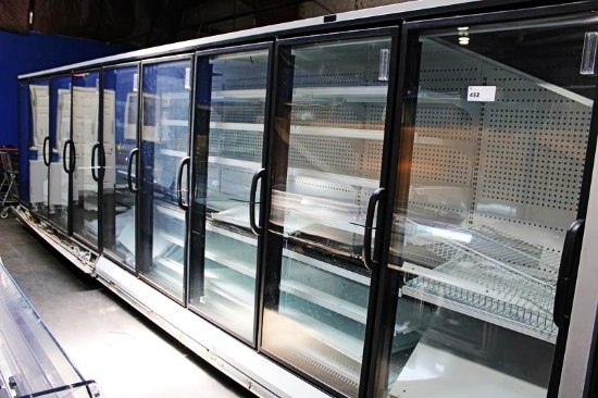 2008 HUSSMANN RLN-5,4 REMOTE FREEZER DOOR CASE, HOT GAS DEFROST - SOLD BY THE DOOR