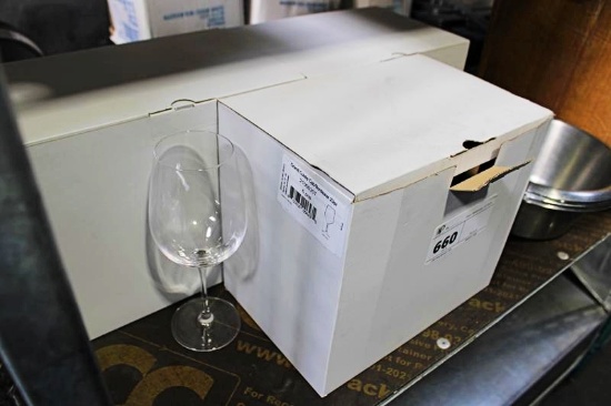 NEW BOX OF WINE GLASSES (6 EACH)
