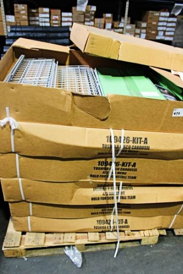 1 LOT - (5)NEW BOXES OF TOSHIBA 6 SC0 CAROUSEL 4/3BAGMERC. MISC. CAROUSEL DISPLAY RACKS