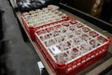 25-COMPARTMENT GLASS RACKS W/ GLASSES