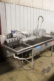 102IN. STAINLESS STEEL 3-COMPARTMENT SINK