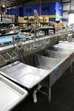 103IN STAINLESS STEEL 3-COMPARTMENT SINK