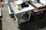 30X24 STAINLESS STEEL TABLE ON CASTERS