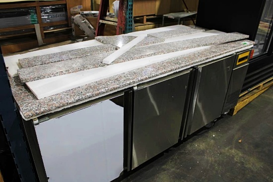 NEW THERMALRITE TPT843C-8403 SELF CONTAINED 7FT 3-DOOR MARBLE WORKTOP COOLER