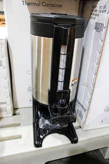NEW GRINDMASTER GIU15GGRINDV2 1.5 GALLON THERMAL CONTAINER/ DISPENSER ON STAND