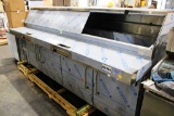 NEW RANDELL WPR2L4-PH120 SELF CONTAINED 10FT WIDE RAISED RAIL 4-DOOR PIZZA SANDWICH PREP