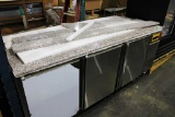NEW THERMALRITE TPT843C-8403 SELF CONTAINED 7FT 3-DOOR MARBLE WORKTOP COOLER