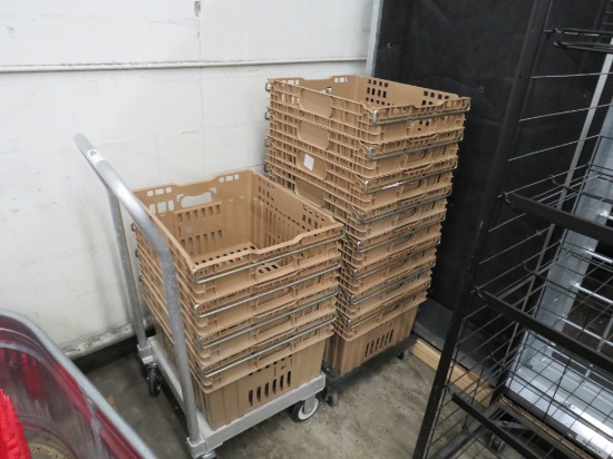 Set Of 12 Stacking Produce Crates With Cart