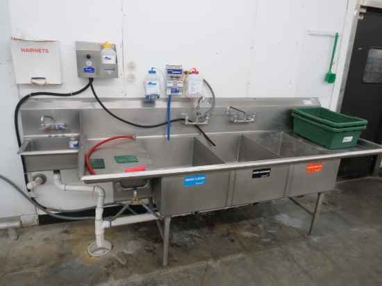100-Inch 3-Compartment Sink W/Hand Sink