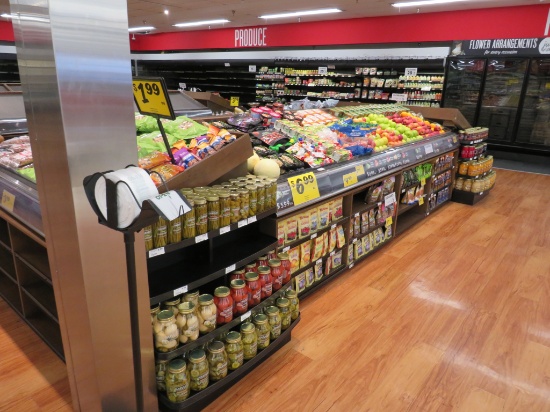 2022 6ft Slant Produce Tables With Front Shelving Insert