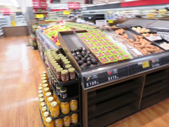 2022 6ft Slant Produce Tables With Front Shelving Insert