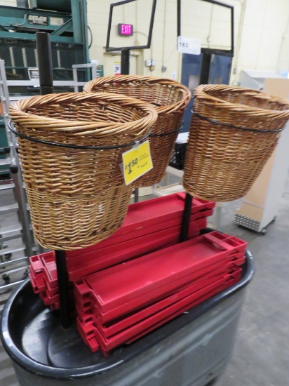 Wicker Basket Bakery Display Stands