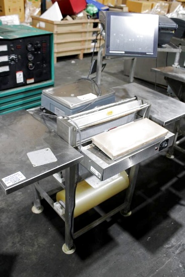Heatseal Sm1 Hot Wrap Step-Saver W/ Bizerba Khii100 Printer(Missing Side Panel Cover) & Typ18a Scale