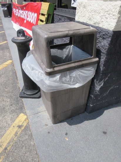 BROWN OUTDOOR TRASH CANS
