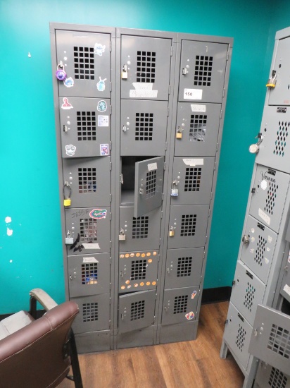 SET OF 18 EMPLOYEE LOCKERS