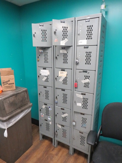 SET OF 18 EMPLOYEE LOCKERS
