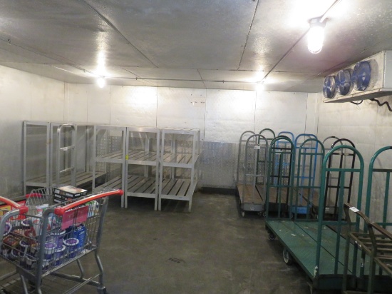 W.A. BROWN 21X21 WALK-IN DAIRY COOLER 8FT TALL - NO COMPRESSOR