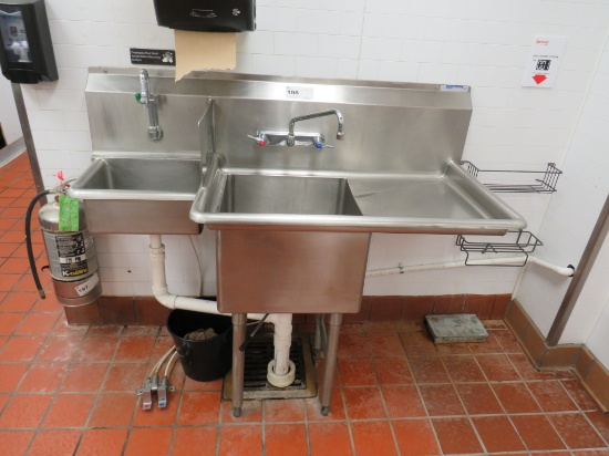55-INCH 1-COMPARTMENT SINK W/HAND SINK