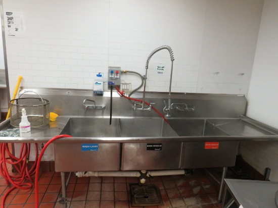 120-INCH 3-COMPARTMENT SINK