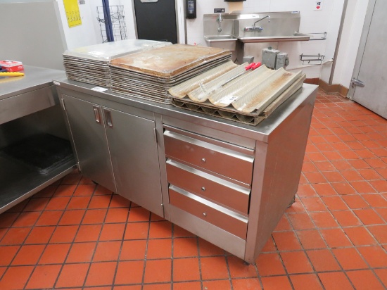 5FT S/STEEL CABINET WITH DRAWERS 30IN DEEP