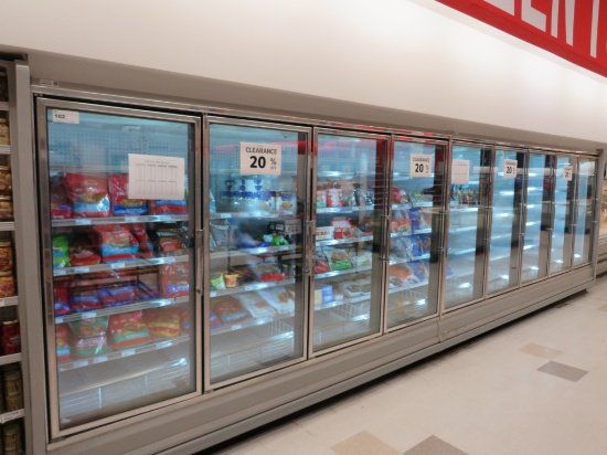 KYSOR LV5V34 FREEZER DOOR CASES '01 - SOLD BY THE DOOR - REMOTE COOLED, NO COMPRESSOR