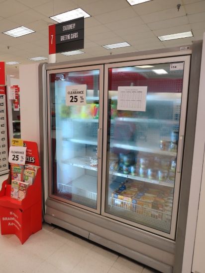HUSSMANN NRFV FREEZER DOOR CASE '96 - SOLD BY THE DOOR - REMOTE COOLED, NO COMPRESSOR
