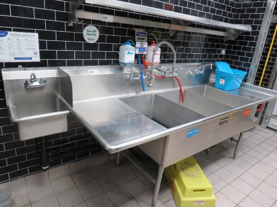 105-Inch 3-Compartment Sink With Hand Sink