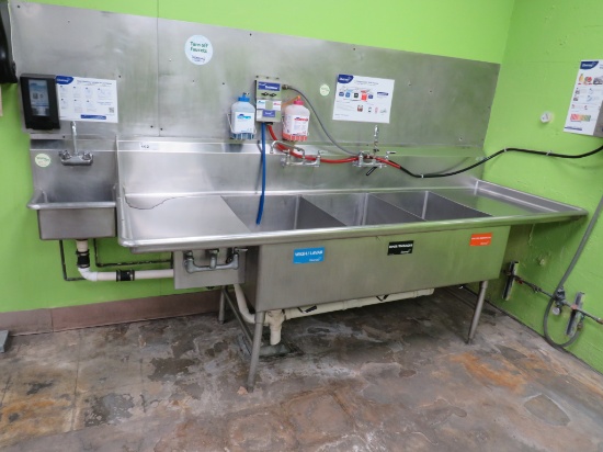 105-Inch 3-Compartment Sink With Hand Sink