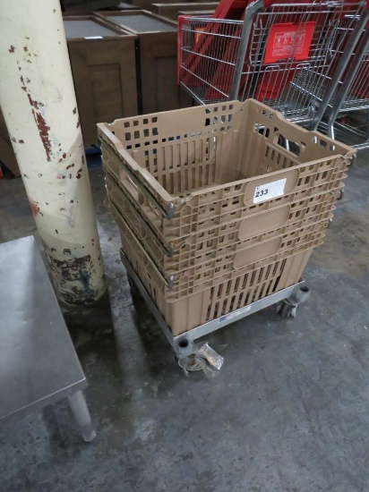 (3) 20x24 Produce Crates With Dolly