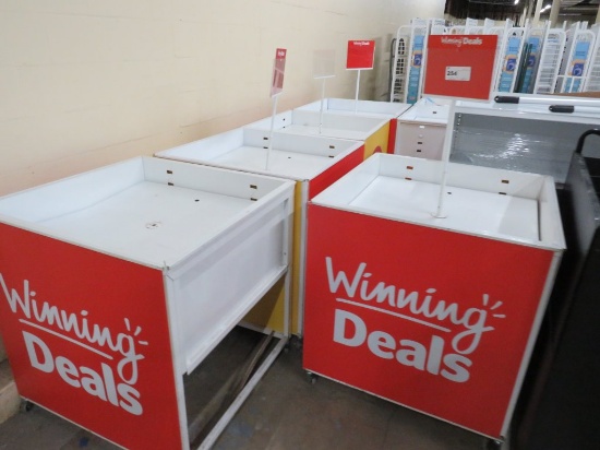 35x35 White Mobile Bulk Bin Tables