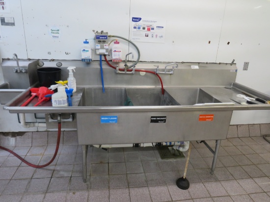 105-INCH 3-COMPARTMENT SINK WITH HAND SINK