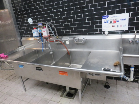 105-INCH 3-COMPARTMENT SINK WITH HAND SINK