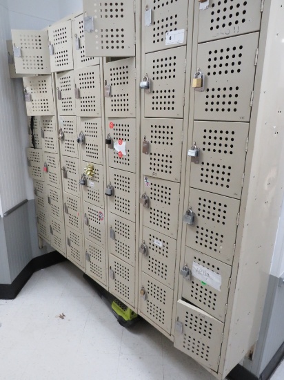 SET OF 42 WALL-MOUNT LOCKERS