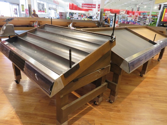 6ft Slant Produce Tables - Front Shelving Insert Included (In Back Room)