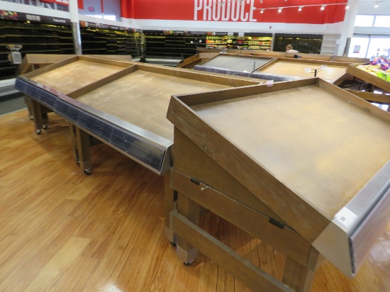 6ft Slant Produce Tables - Front Shelving Insert Included (In Back Room)