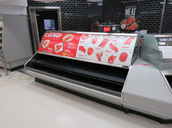 8ft Barker Ptd Gravity-Coil Service Meat Case 2010 - Remote Cooled, No Compressor