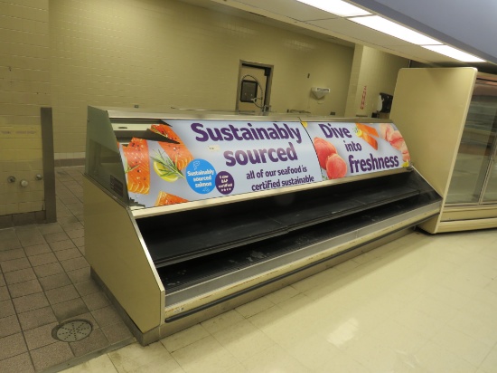 12FT BARKER PTD GRAVITY-COIL SEFOOD CASE 2010 - REMOTE COOLED, NO COMPRESSOR