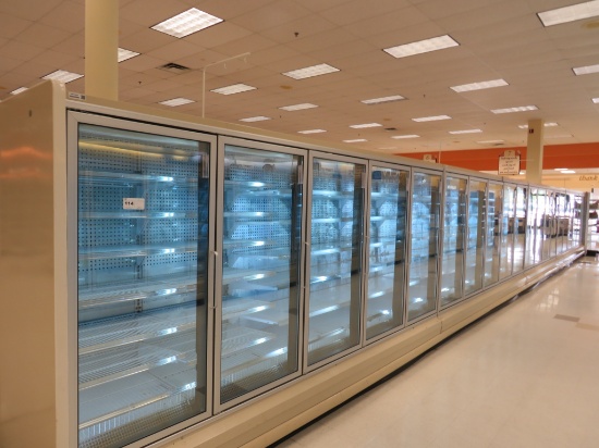 HUSSMANN NRF FREEZER DOOR CASES '95 - SOLD BY THE DOOR - REMOTE COOLED, NO COMPRESSOR