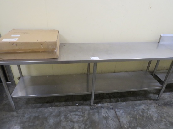 8FT STAINLESS STEEL TABLE - 24IN DEEP