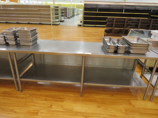 8FT STAINLESS STEEL TABLE - 30IN DEEP