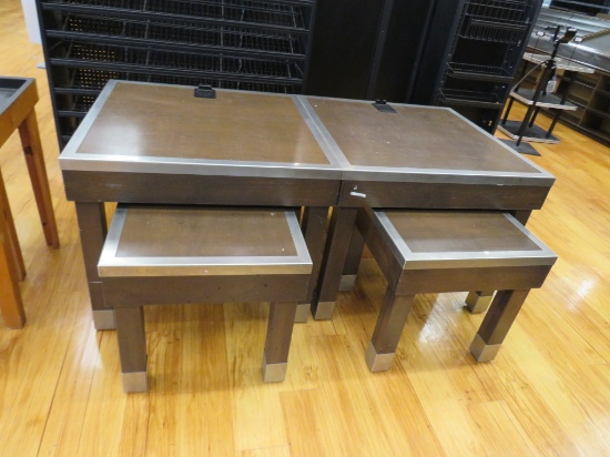 NESTING BAKERY DISPLAY TABLES 36X36, 24X24