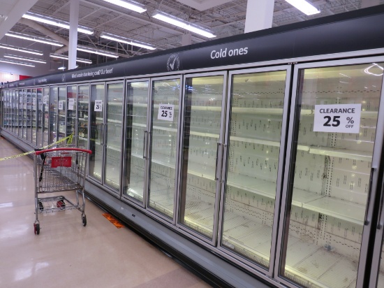 KYSOR DX7LD GLASS-DOOR BEER CASES 2011 (4-12FT) - REMOTE COOLED, NO COMPRESSOR