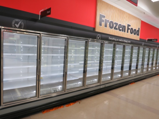 KYSOR QLV5V34 FREEZER DOOR CASES 2004 - SOLD BY THE DOOR - REMOTE COOLED, NO COMPRESSOR